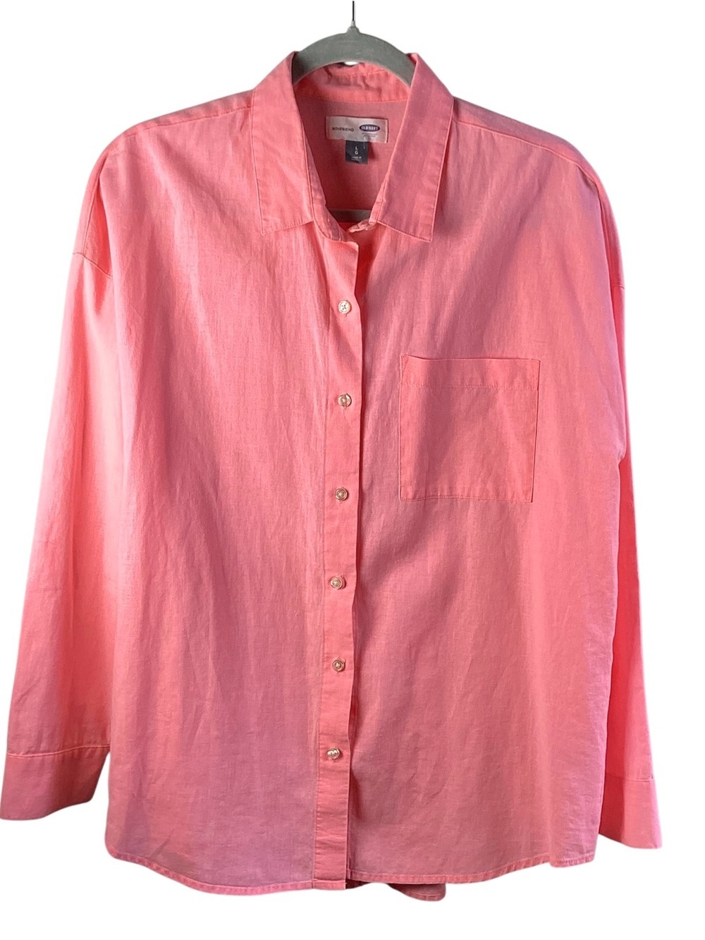 Old Navy Men's Light Pink Casual Button-Down Shirt